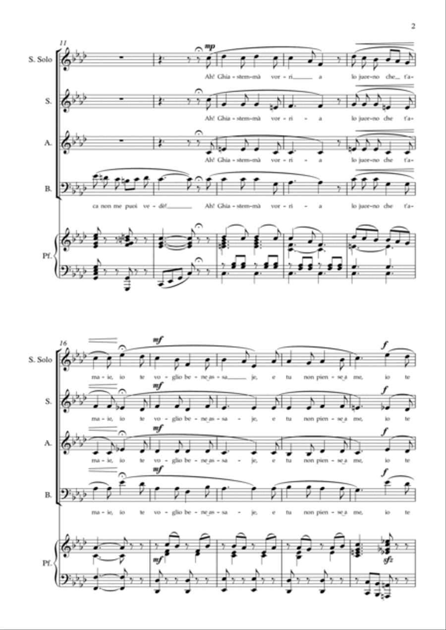 Te Voglio Bene Assaje (italian) 3-Part scores gallery preview page 2