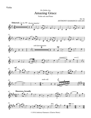 Amazing Grace (violin solo and piano) - VIOLIN PART