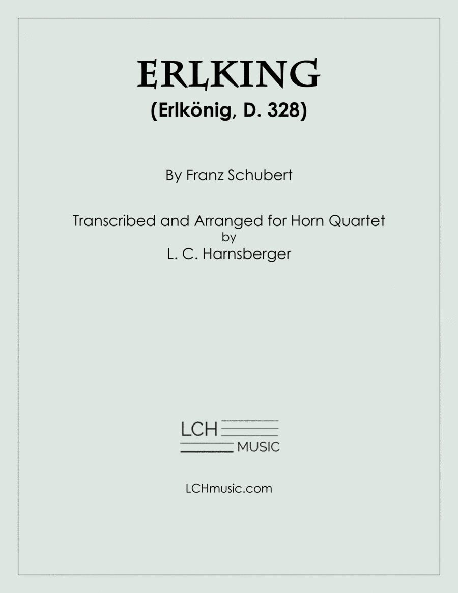 Erlking for Horn Quartet (Erlkönig, D. 328) French Horn Quartet scores gallery preview page 1