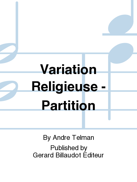 Variation Religieuse - Partition