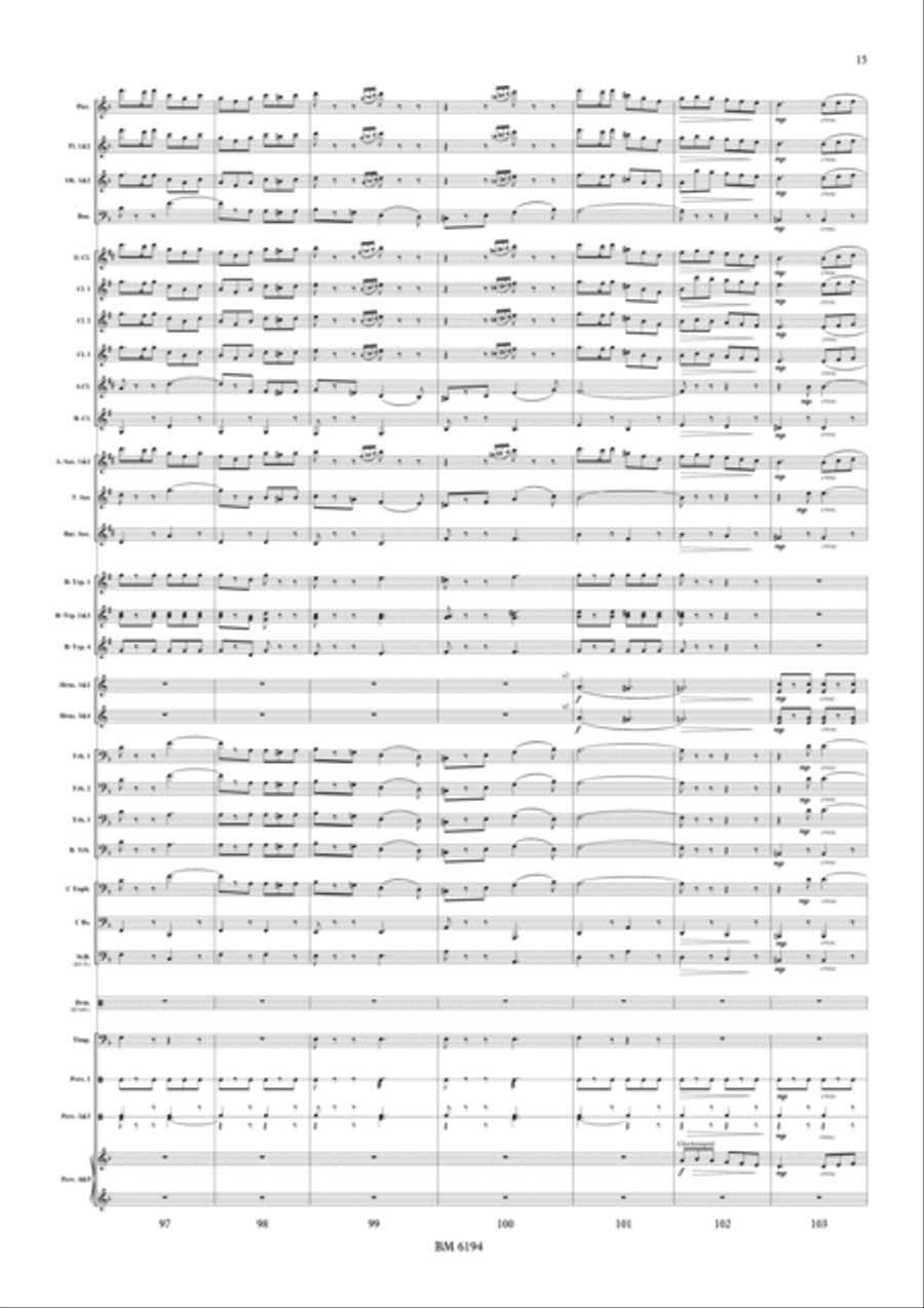Circus Town Parade March for Wind Band Concert Band scores gallery preview page 16