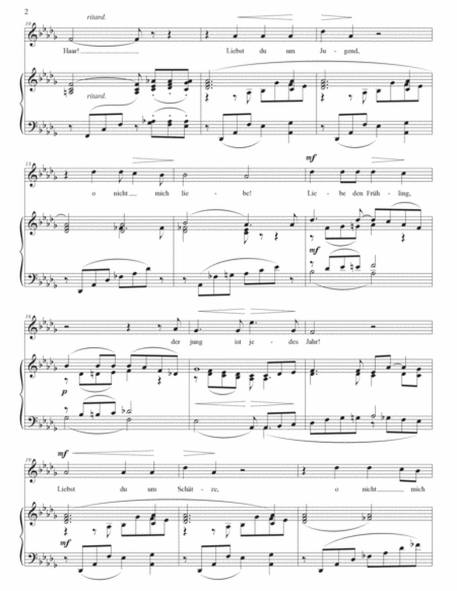 SCHUMANN: Liebst du um Schönheit, Op. 12 no. 4 (transposed to D-flat major)