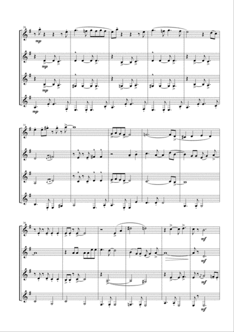 Mas Que Nada Woodwind Quartet scores gallery preview page 3