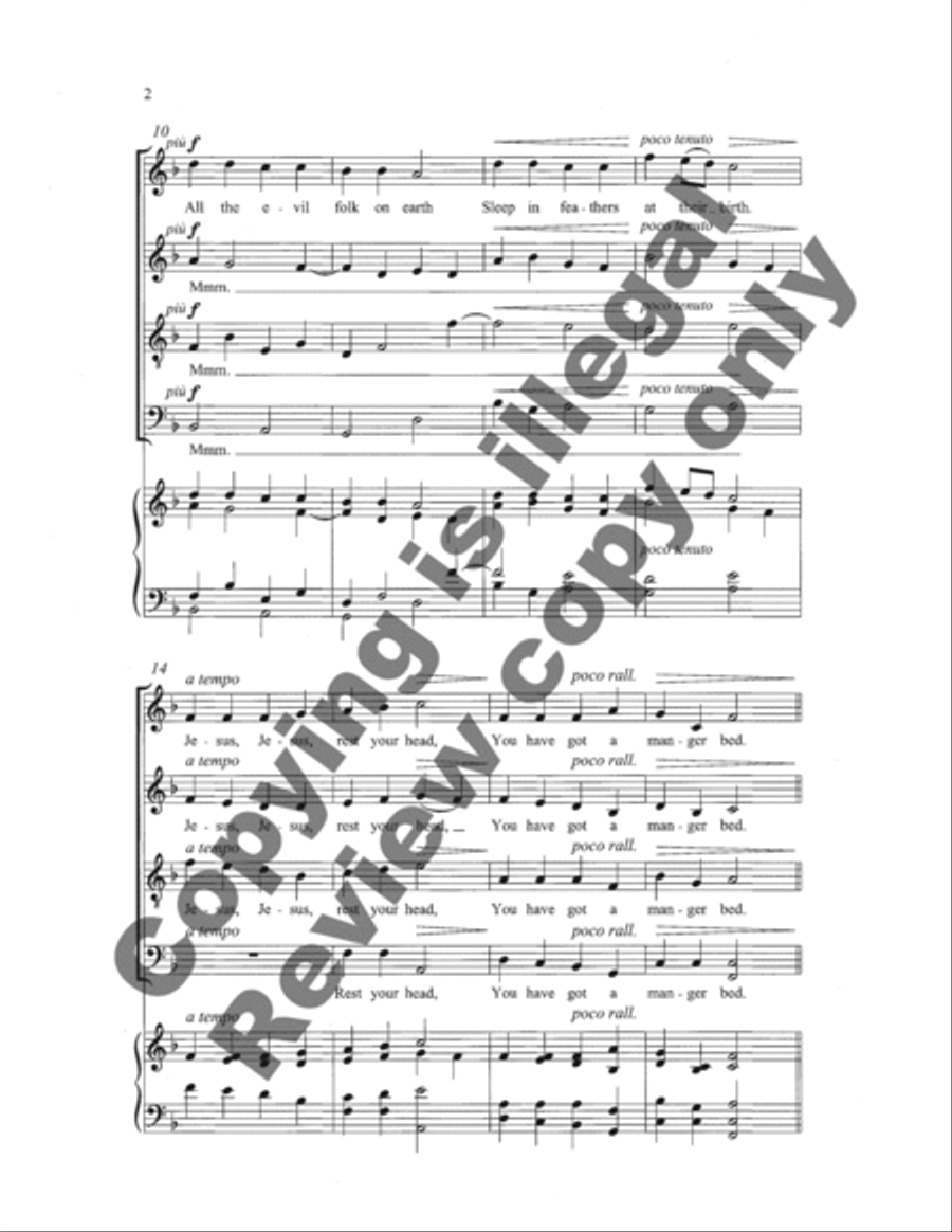 Jesus, Jesus, Rest Your Head 4-Part scores gallery preview page 15