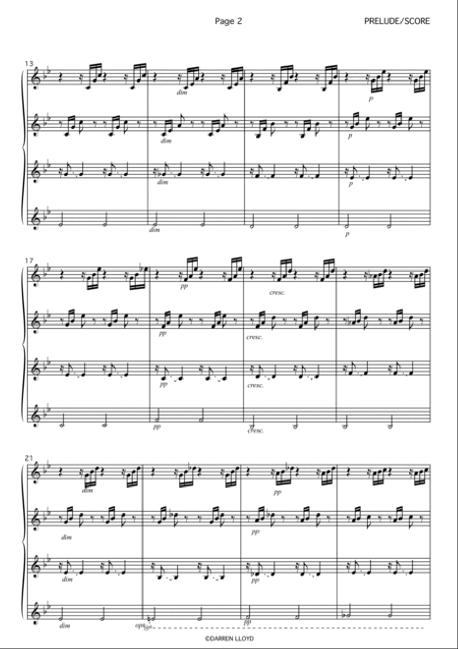 Prelude for Trumpet quartet J S Bach Brass Quartet scores gallery preview page 3