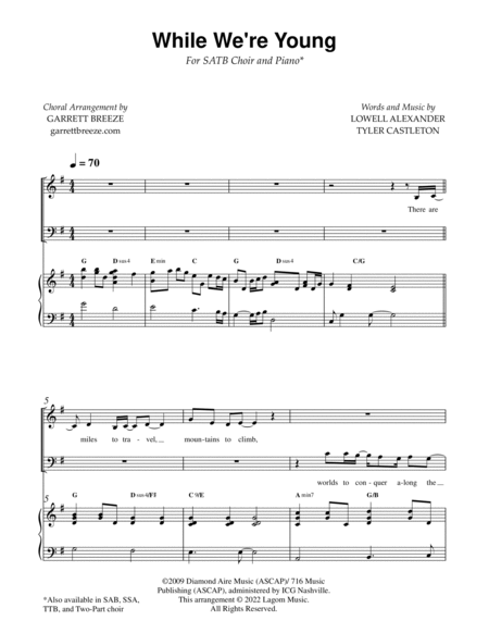 While We're Young (SATB) image number null