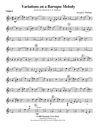 Variations on a Baroque Melody-Violin 1