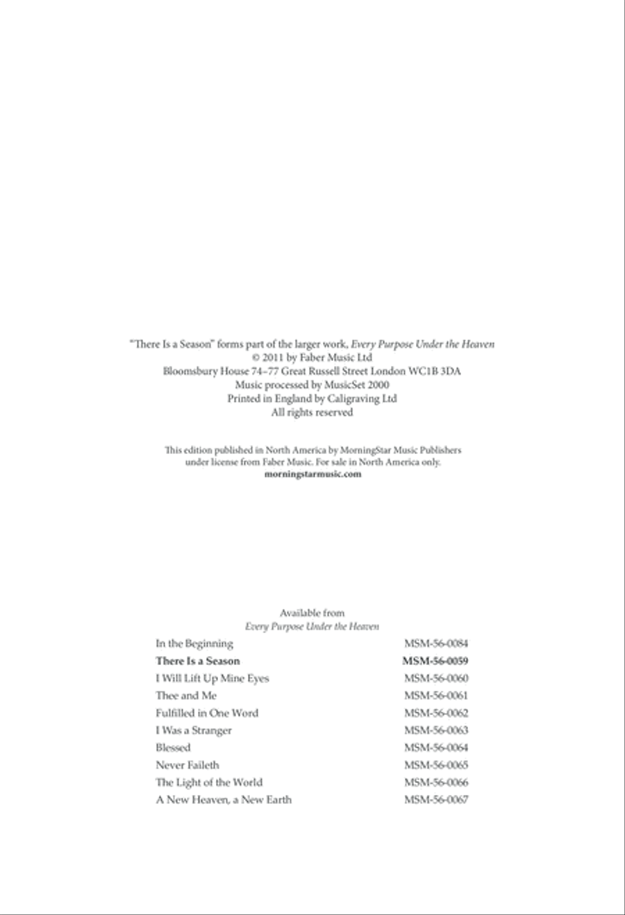 There is a season from Every purpose under the heaven 4-Part scores gallery preview page 2