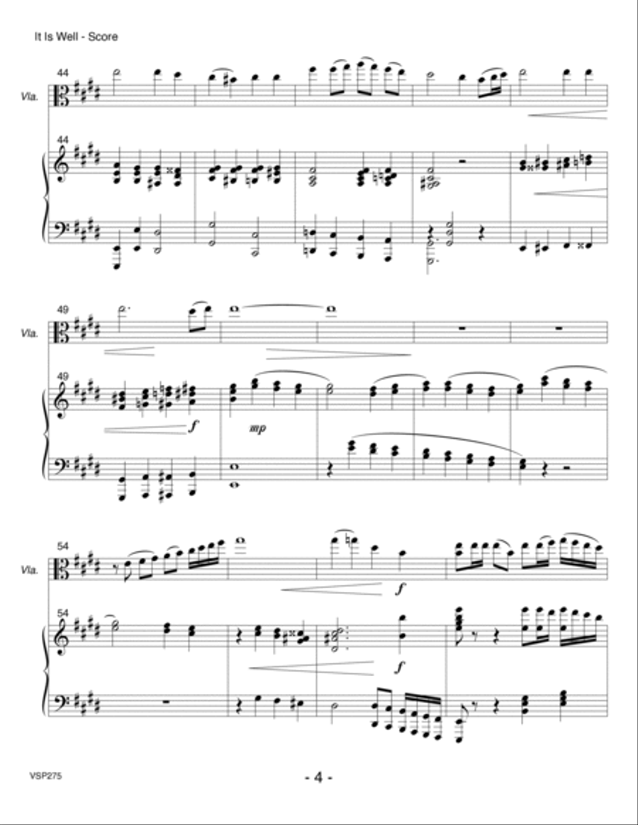 IT IS WELL WITH MY SOUL - Viola Solo with Piano Accompaniment Piano scores gallery preview page 4