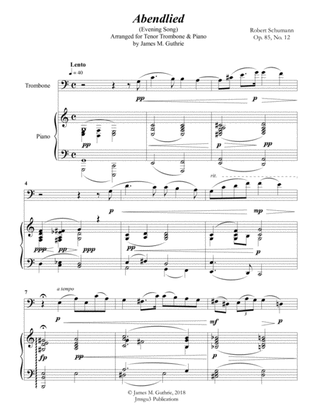 Schumann: Abendlied for Tenor Trombone & Piano