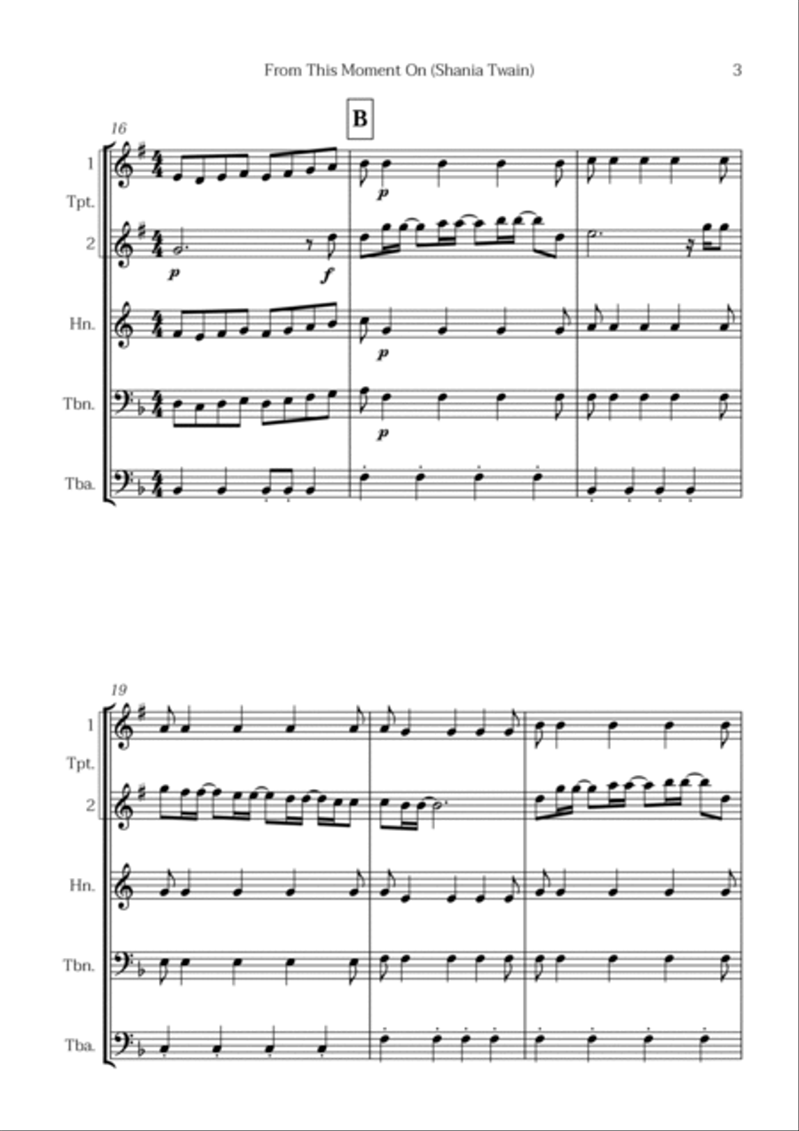 From This Moment On Brass Quintet scores gallery preview page 3