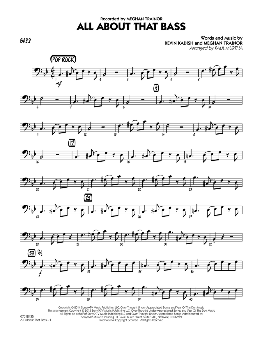 All About That Bass - Bass Jazz Ensemble scores gallery preview page 1