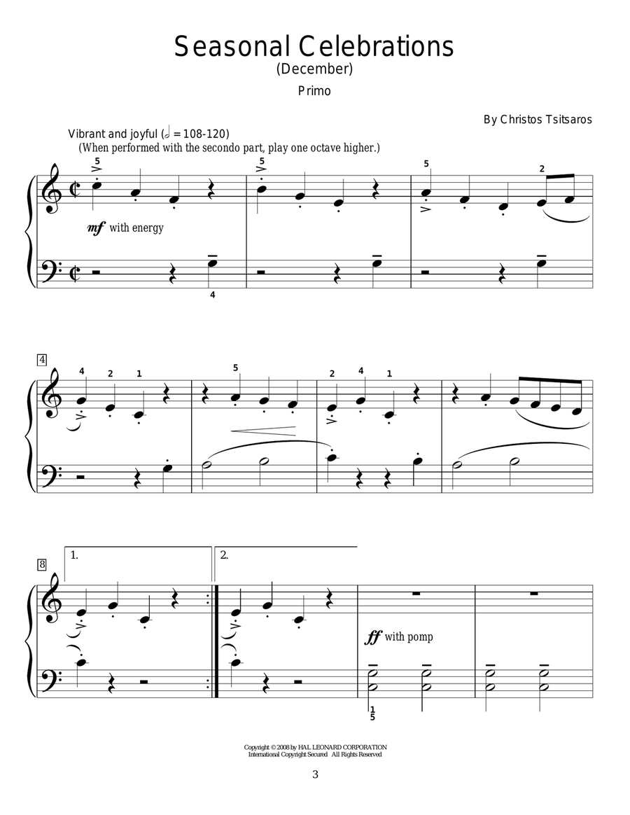 Seasonal Celebrations (December) Piano Duet scores gallery preview page 2