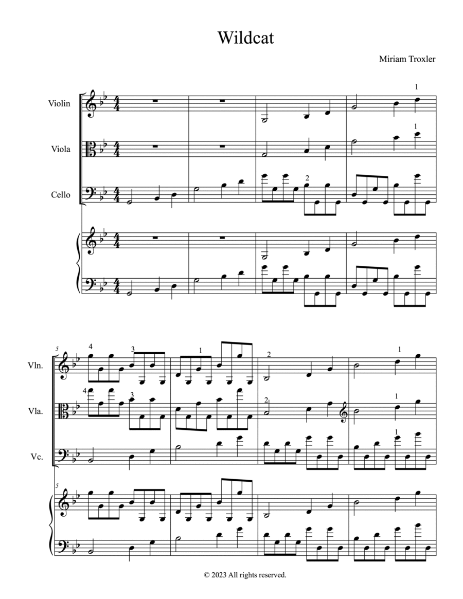 Wildcat String Trio scores gallery preview page 1