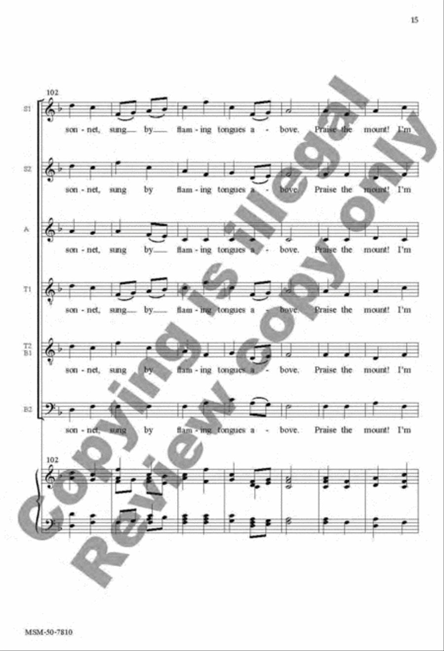 Come, Thou Fount of Every Blessing Divisi scores gallery preview page 15