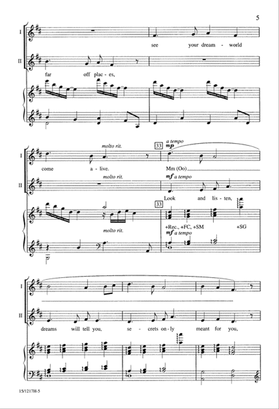 When in Dreamland Unison Choir scores gallery preview page 5