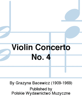 Book cover for Violin Concerto No. 4