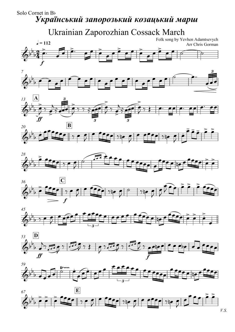 ZAPOROZHIAN COSSACK MARCH Brass Band scores gallery preview page 1