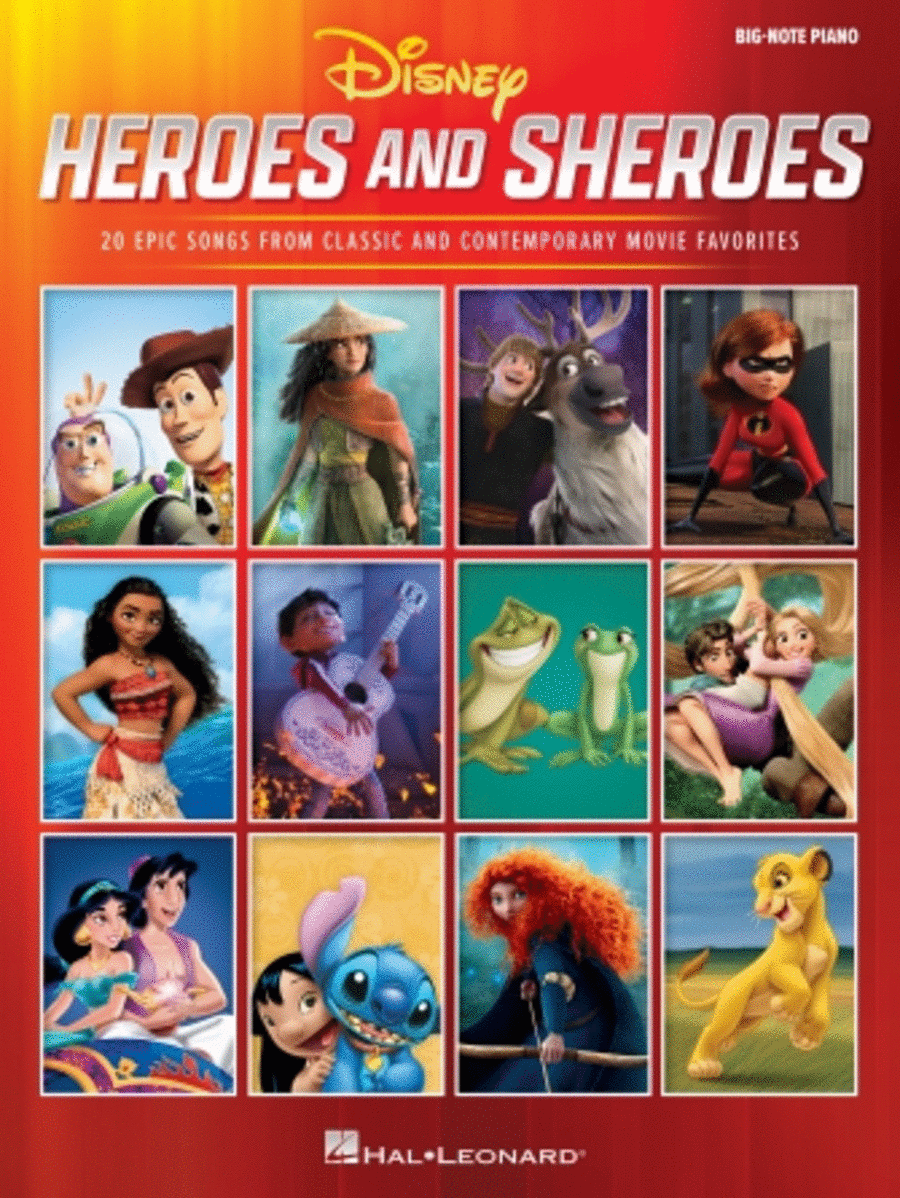 Disney Heroes and Sheroes for Big-Note Piano Easy Piano scores gallery preview page 1