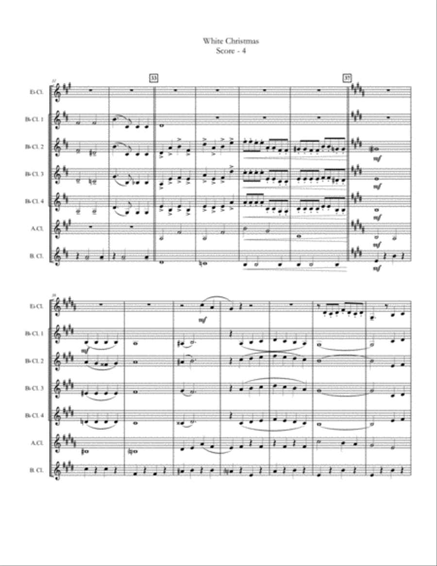 White Christmas Clarinet Choir scores gallery preview page 4