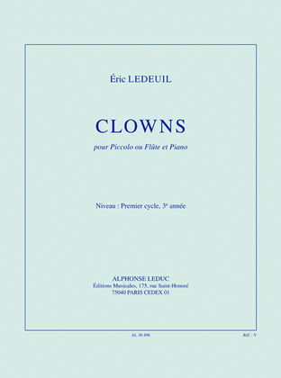 Clowns (2') (cycle 1, 3e Annee) Pour Piccolo Ou Flute Et Paino