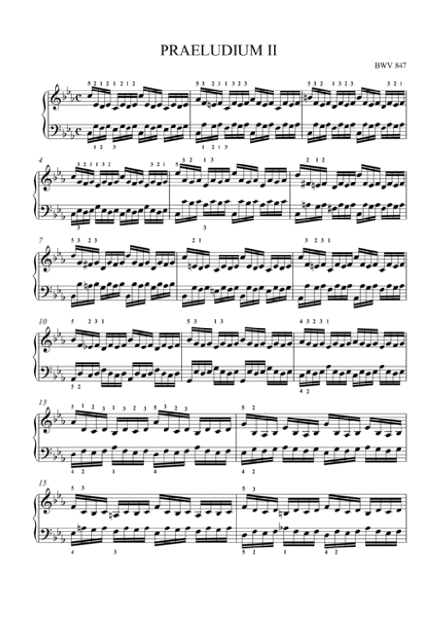 Bach-Prelude No. 2 in C minor, BWV 847 Piano Solo scores gallery preview page 2