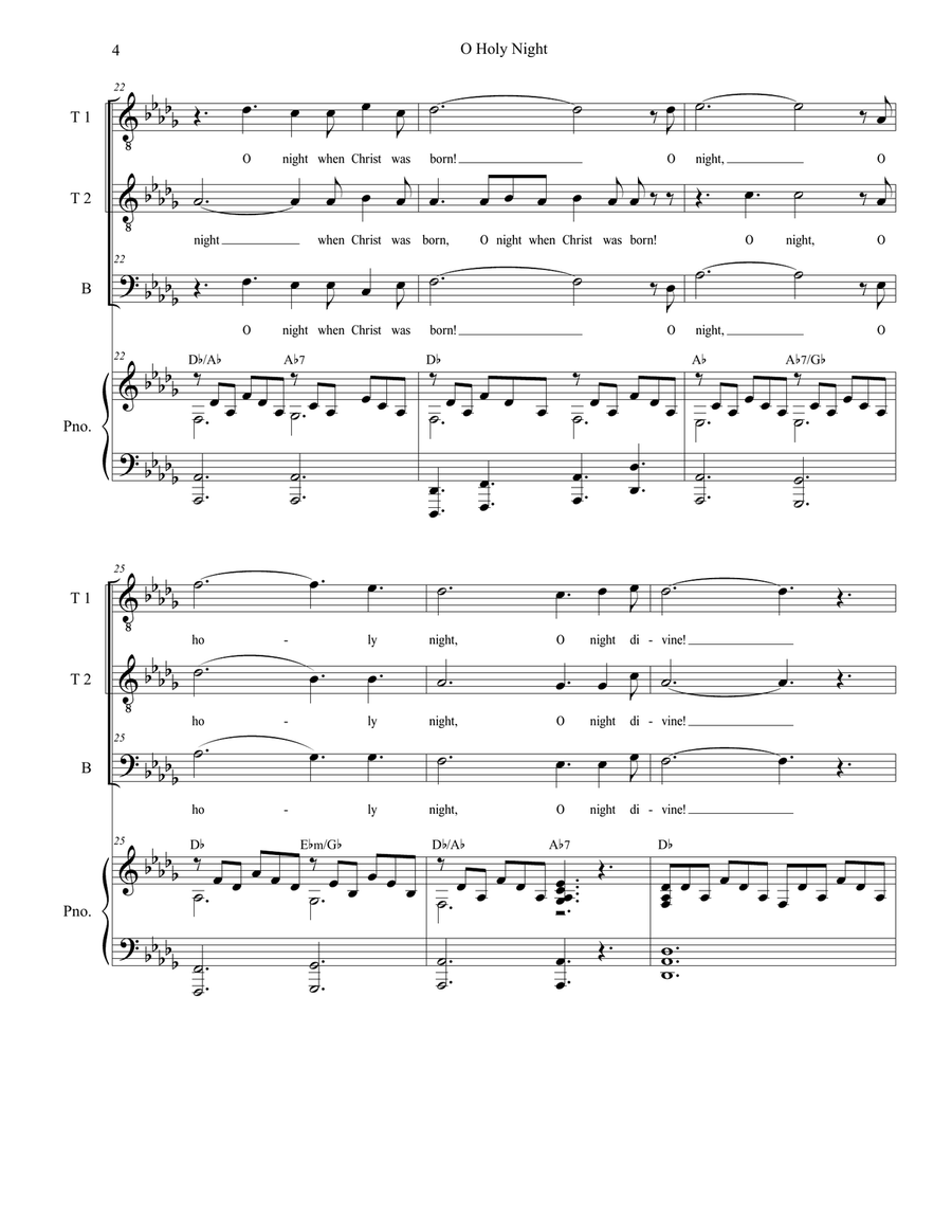 O Holy Night (TTB - High/Medium Key) O Holy Night (TTB - High/Medium Key) TTB scores gallery preview page 5