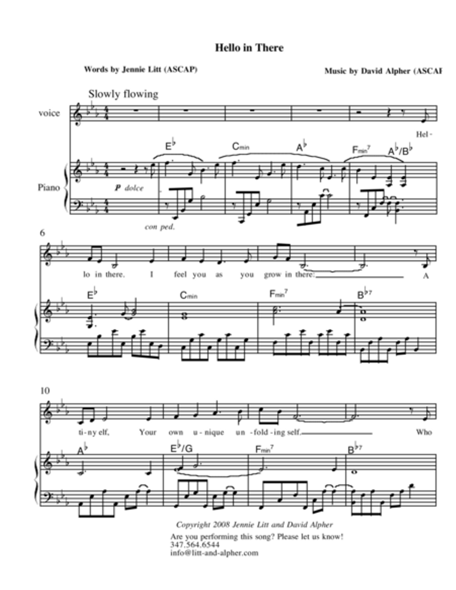 Hello In There Voice scores gallery preview page 1
