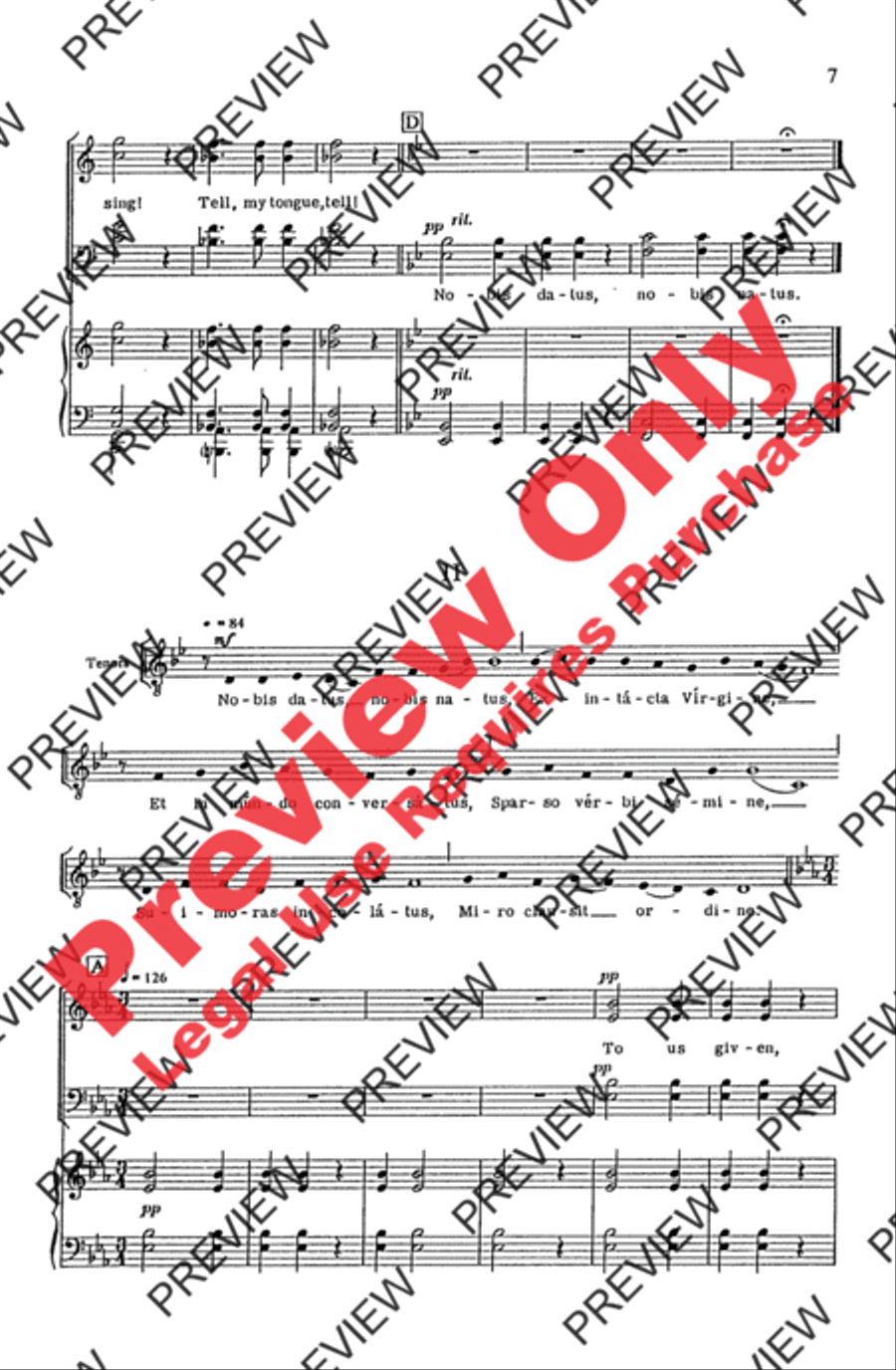 Pange Lingua Variations 4-Part scores gallery preview page 7