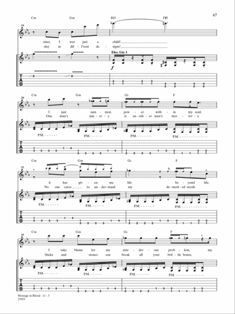 Message In Blood Guitar Tablature scores gallery preview page 3