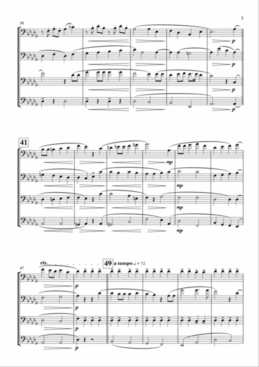 The Lost Chord by Arthur Sullivan - TROMBONE QUARTET Brass Quartet scores gallery preview page 5