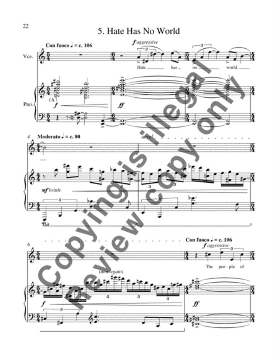 The Space Between (Song Cycle) High Voice scores gallery preview page 7