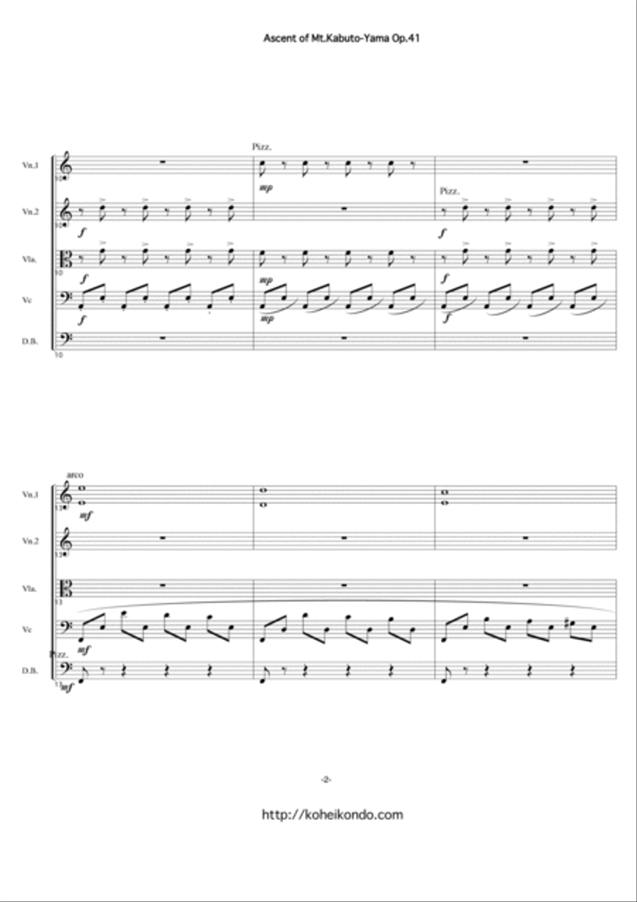 Ascent to Mt.Kabuto-Yama op.41 String Orchestra scores gallery preview page 8