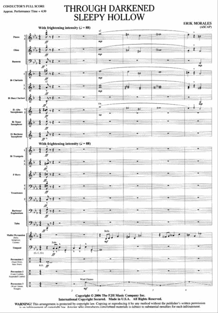 Through Darkened Sleepy Hollow Concert Band scores gallery preview page 2