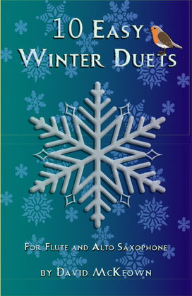 Book cover for 10 Easy Winter Duets for Flute and Alto Saxophone