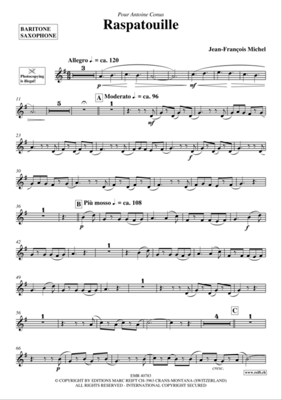 Raspatouille Baritone Saxophone scores gallery preview page 2