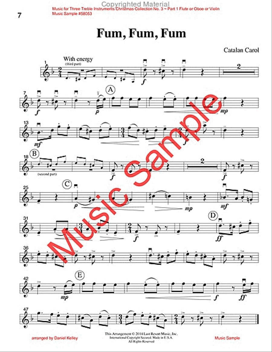 Music for Three Treble Instruments, Christmas Collection No. 3 Holiday Favorites English Horn scores gallery preview page 2