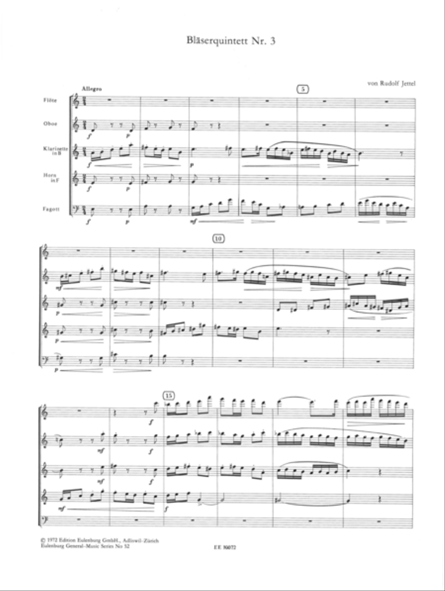 Wind quintet no. 3 Woodwind Quintet scores gallery preview page 2
