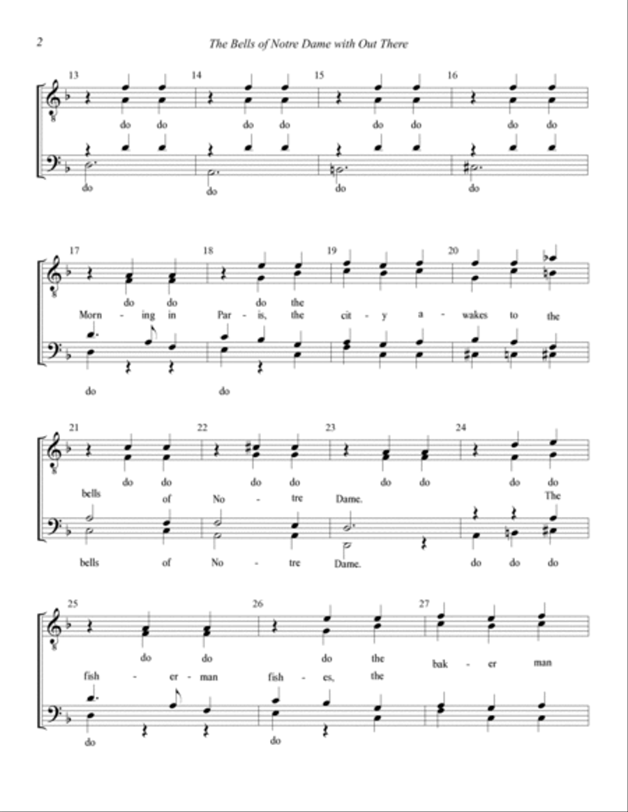 The Bells Of Notre Dame (with Out There) (arr. Aaron Dale) TTBB scores gallery preview page 2