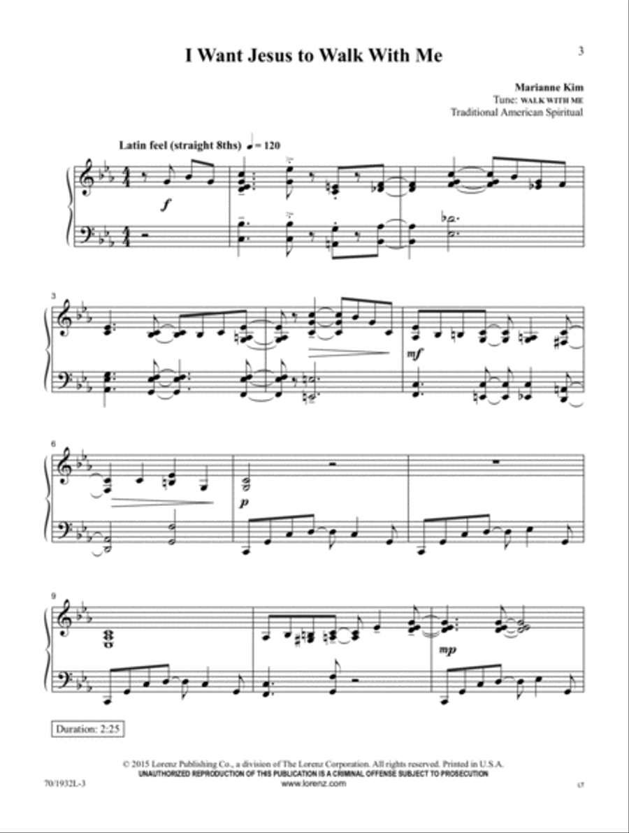 Jesus, Walk With Me Piano Solo scores gallery preview page 3