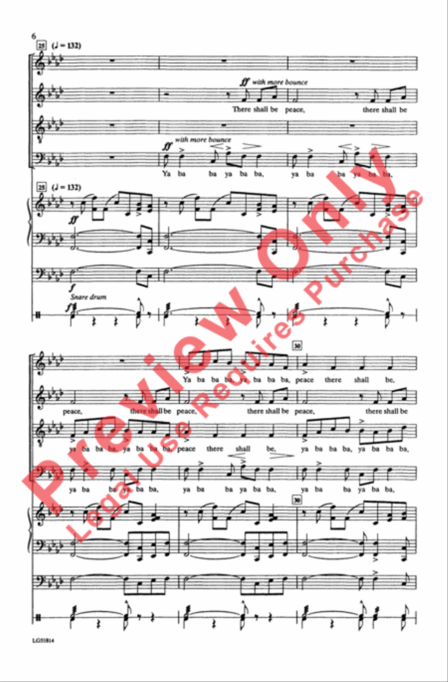 Ya Ba Bom 4-Part scores gallery preview page 6