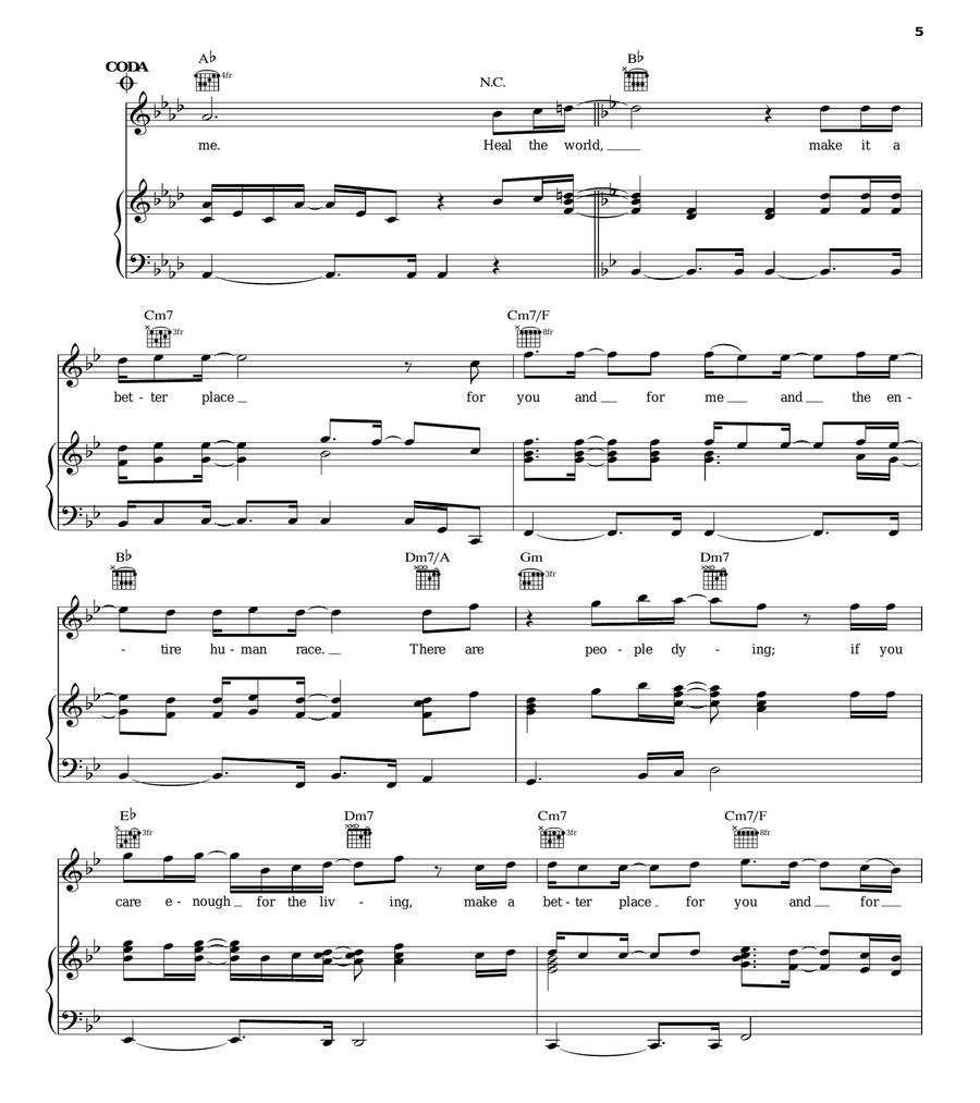 Heal The World Acoustic Guitar scores gallery preview page 5