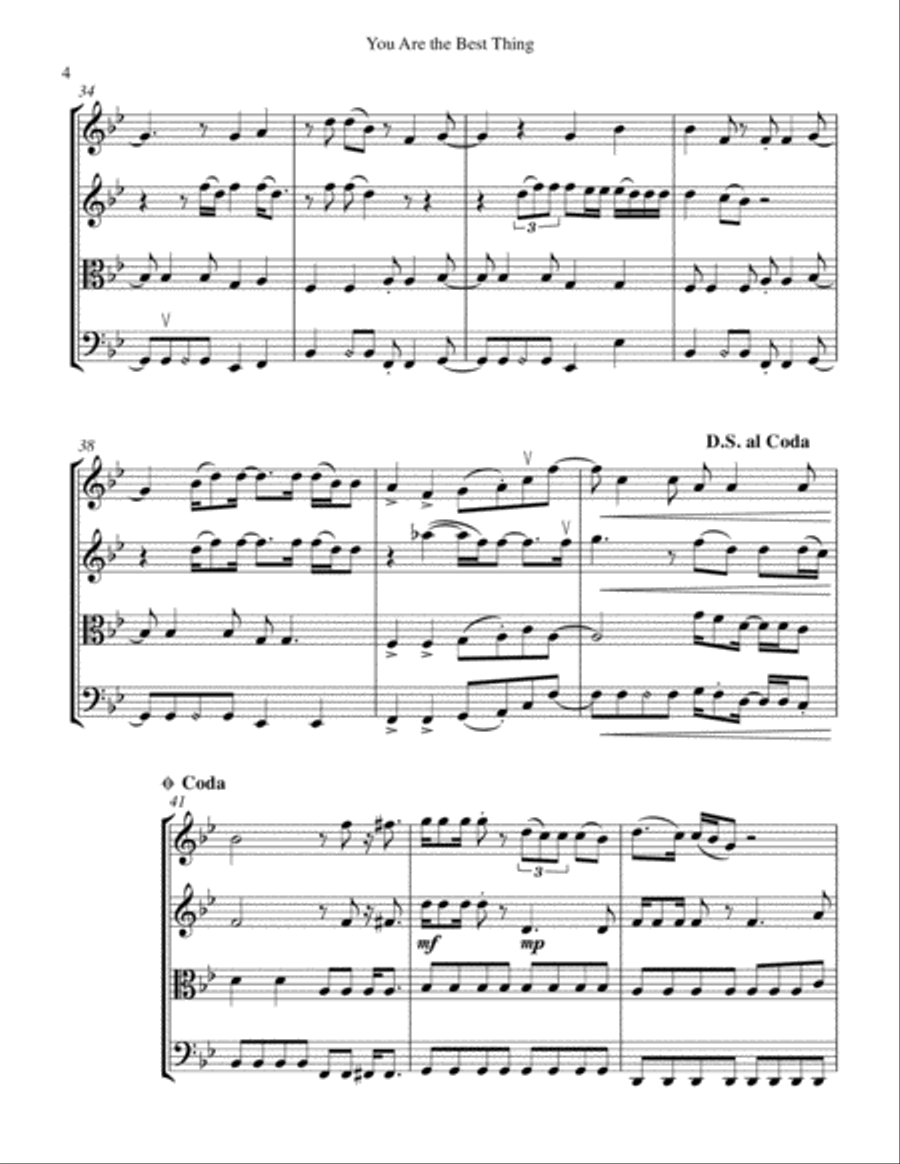 You Are The Best Thing String Quartet scores gallery preview page 5