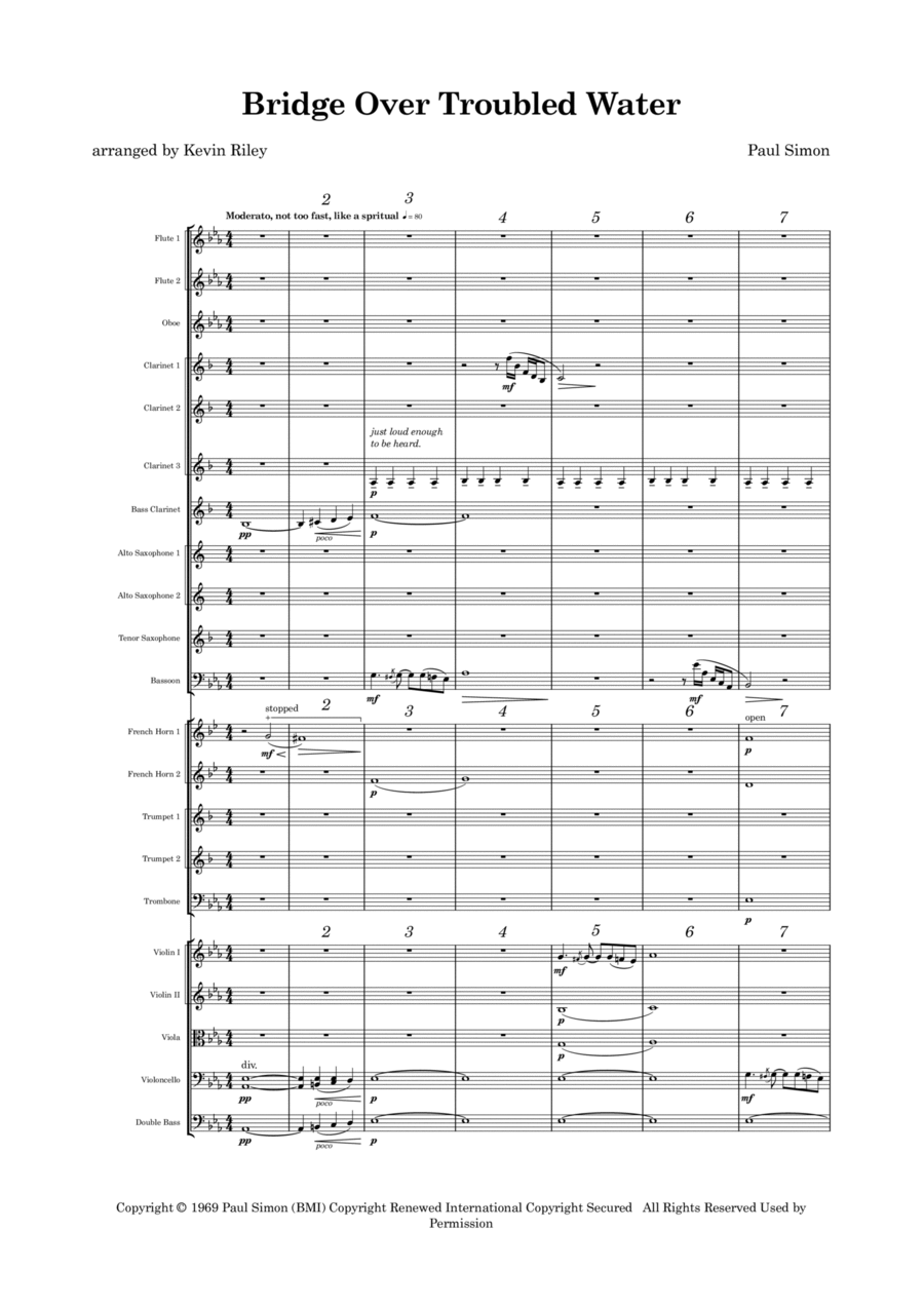 Bridge Over Troubled Water Full Orchestra scores gallery preview page 1