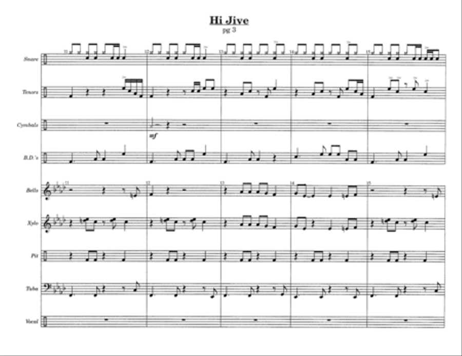 Hi Jive w/Tutor Tracks Hi Jive w/Tutor Tracks Percussion Ensemble scores gallery preview page 5