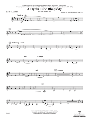 A Hymn Tune Rhapsody: 2nd B-flat Clarinet