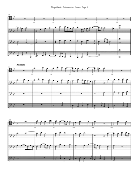Magnificat - Anima mea for Trombone or Low Brass Quartet image number null