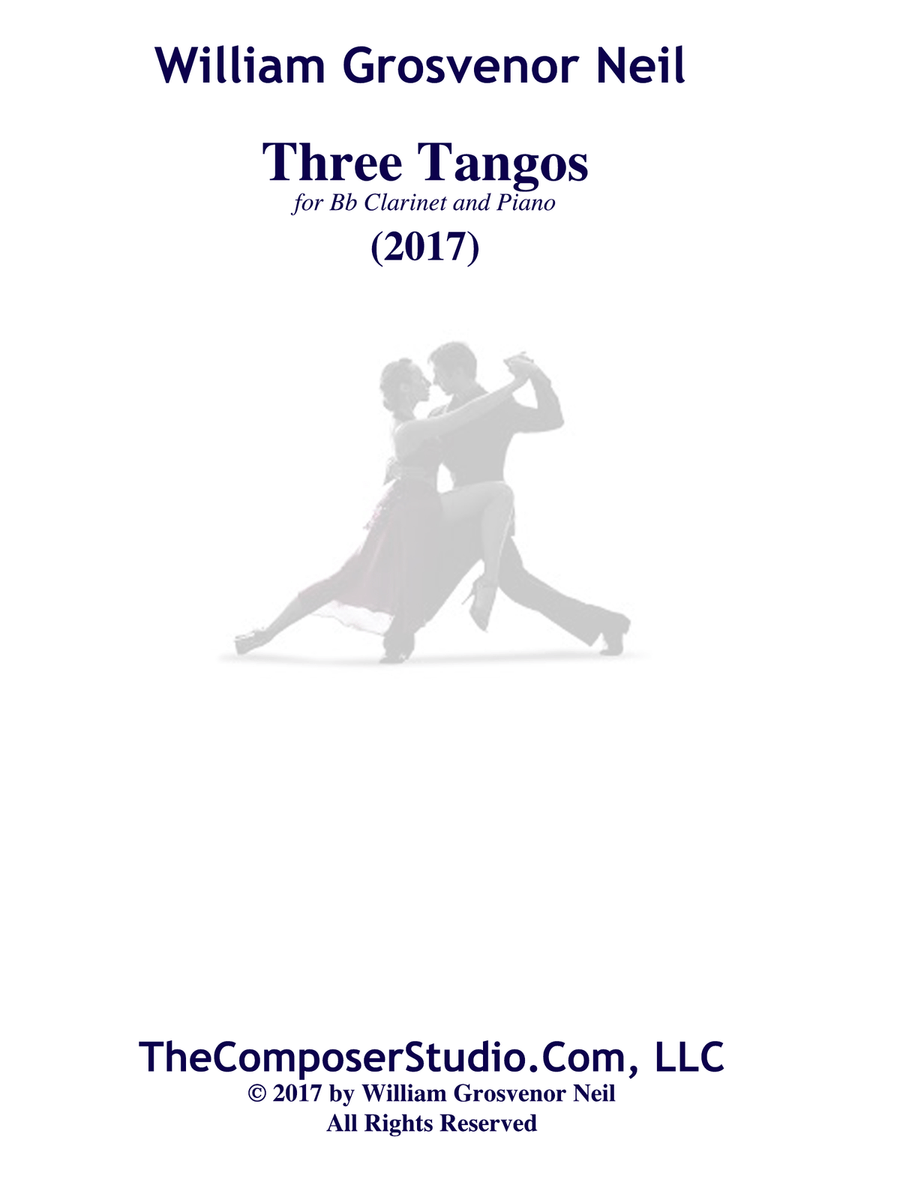 Three Tangos for Bb Clarinet and Piano Woodwind Duet scores gallery preview page 1
