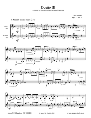 Stamitz: Duet Op. 27 No. 3 for French Horn Duo