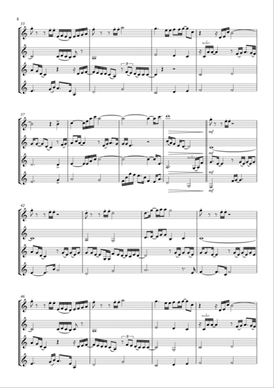 Get Here Clarinet Quartet scores gallery preview page 4
